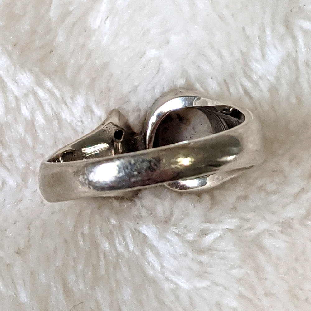 10K White Gold Vintage Diamond and Opal Ri… - Picture 3 of 9